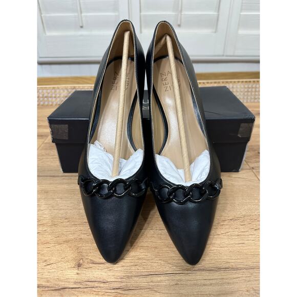 Naturalizer Women's Dressy Becca Flat Black Leather 9 NIB Office Metallic Detail - Picture 3 of 15